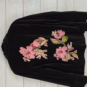 Rouje French vintage dark brown jacket with applique